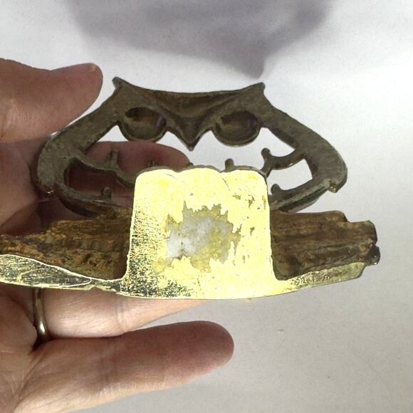 Vintage Brass Owl Figurine and/or Ringholder - Picture 4 of 4